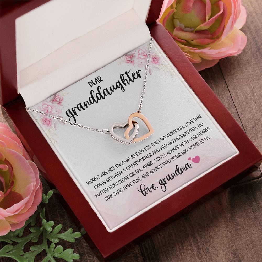 Dear Granddaughter From Grandma Interlocking Hearts Necklace
