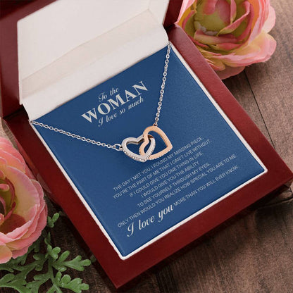 To The Woman I Love So Much - Interlocking Heart Necklace Interlocking Hearts Necklace