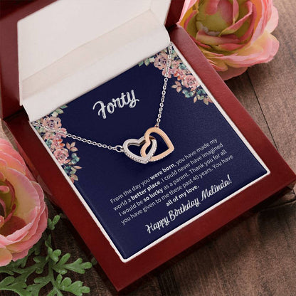 Forty Birthday All Of My Love Interlocked Hearts Necklace Interlocking Hearts Necklace