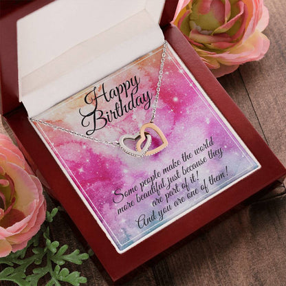 Two Hearts Necklace Interlocking Hearts Necklace