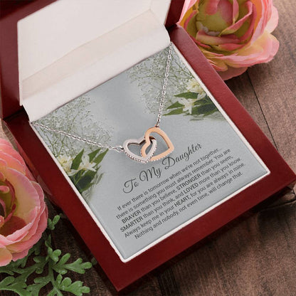 You Are Braver Than You Believe Interlocking Hearts Necklace