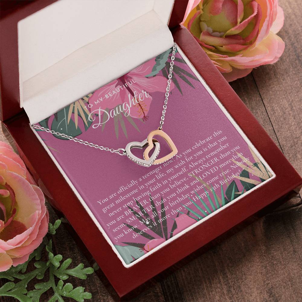 Gift For 13 Year Old Girl Gifts 13Th Birthday Girl 13Th Birthday Gift Thirteenth Birthday Necklace Teen Birthday Gift Official Teenager Interlocking Hearts Necklace