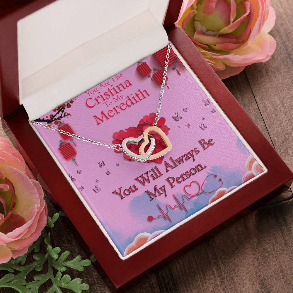 You Are The Christina To My Meredith Stainless Steel Mahogany Style Box With Light For Your Best Friendyour Love Interlocking Hearts Necklace