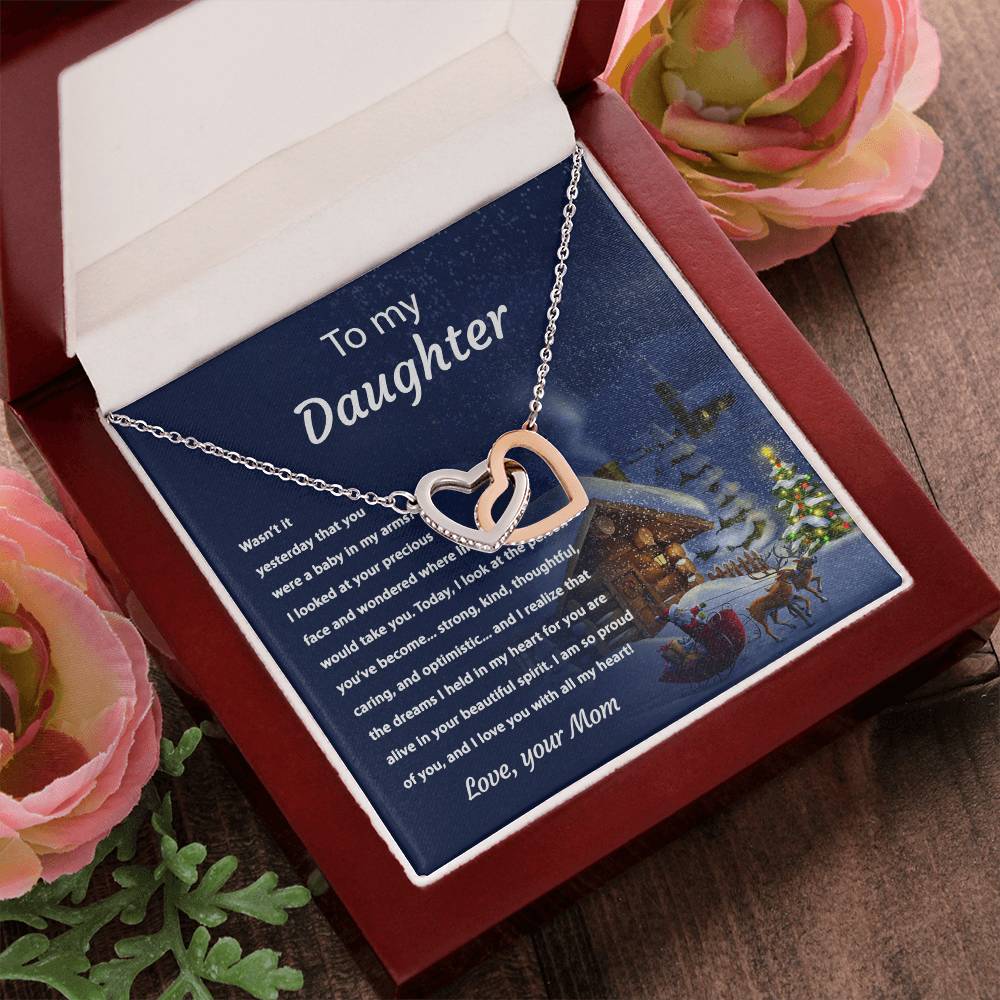 Tou My Daughter - Proud Of You - Necklace Interlocking Hearts Necklace