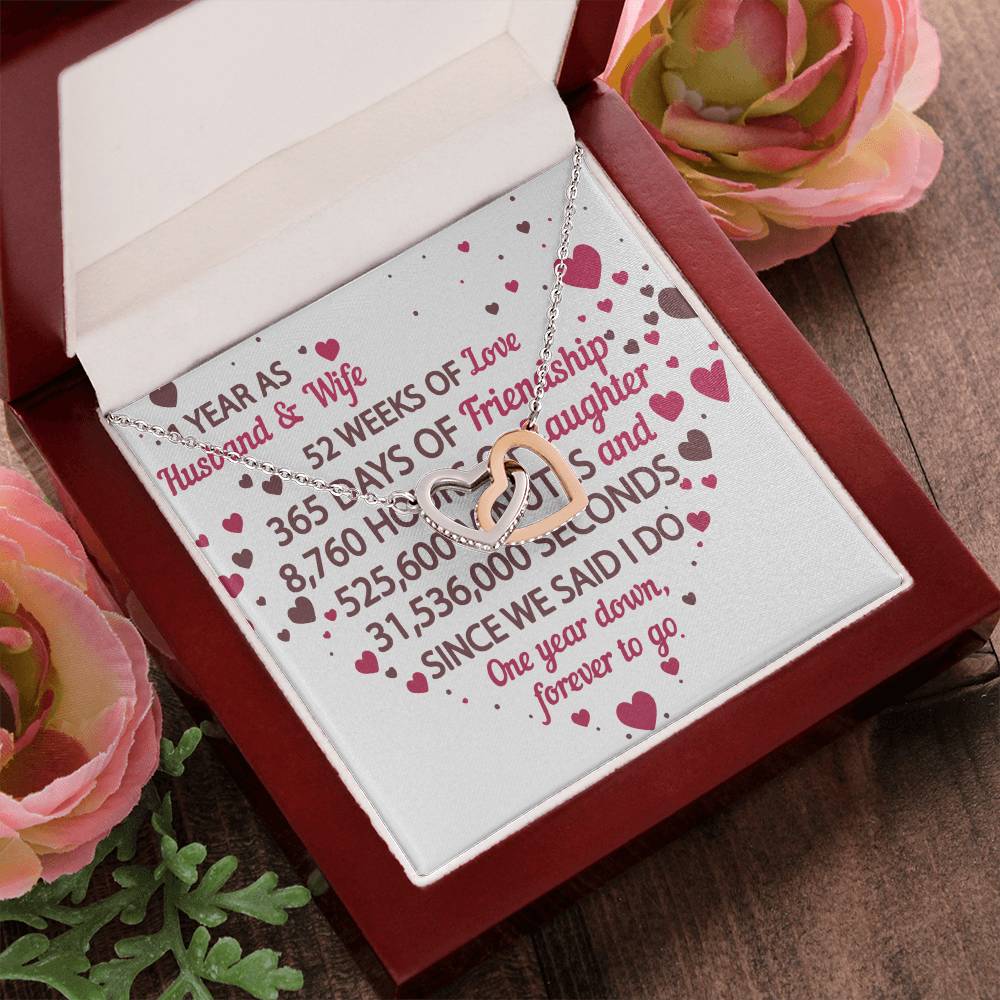 1St Anniversary Gift For Husband And Wife 1St Anniversary Gifts Interlocking Hearts Necklace