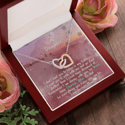 Daughter I Am Always With You - Hearts Necklace Interlocking Hearts Necklace
