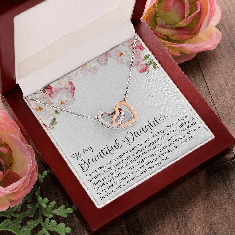 Best Gift For Daughter Interlocking Hearts Necklace With On Demand Message Card