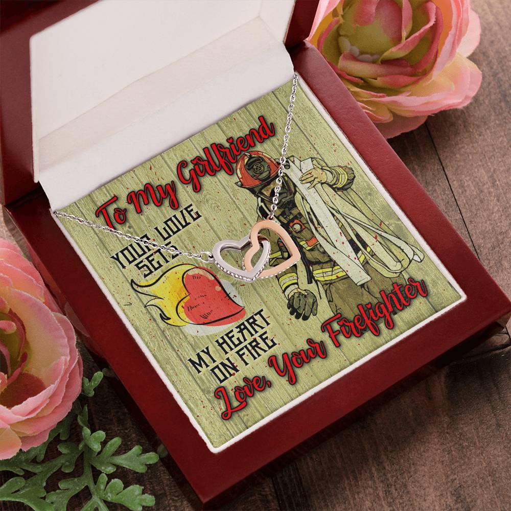 Firefighter'S Girlfriend- Interlocking Heart Necklace Interlocking Hearts Necklace