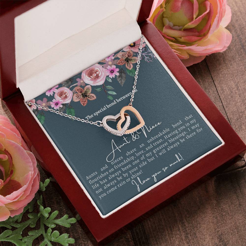 Aunt And Niece Special Bond Linked Hearts Necklace Interlocking Hearts Necklace