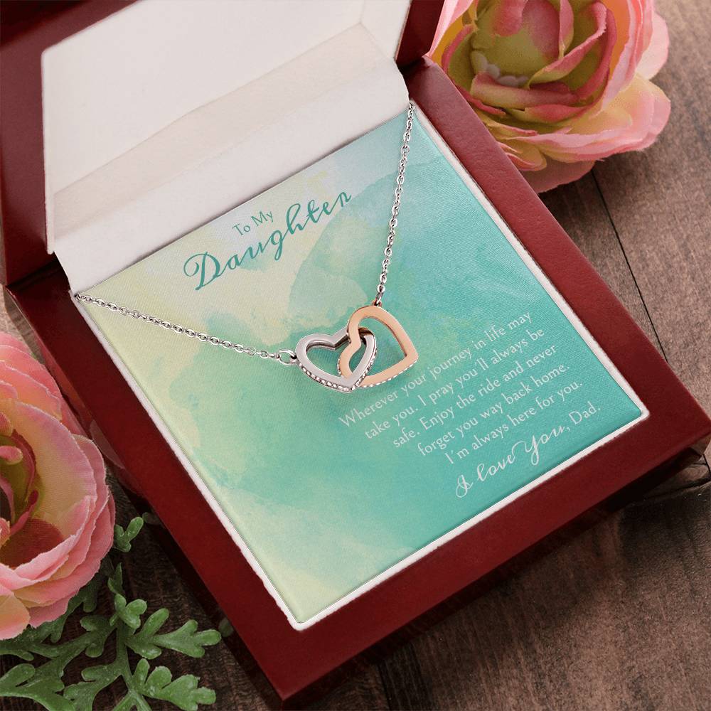 A Gift For A Daughter Interlocking Hearts Necklace - Wherever Your Journey In Life