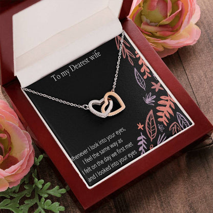 To My Wife Interlocking Hearts Necklace