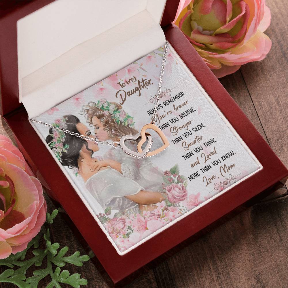 Gift For Daughter From Mom Interlocking Hearts Necklace