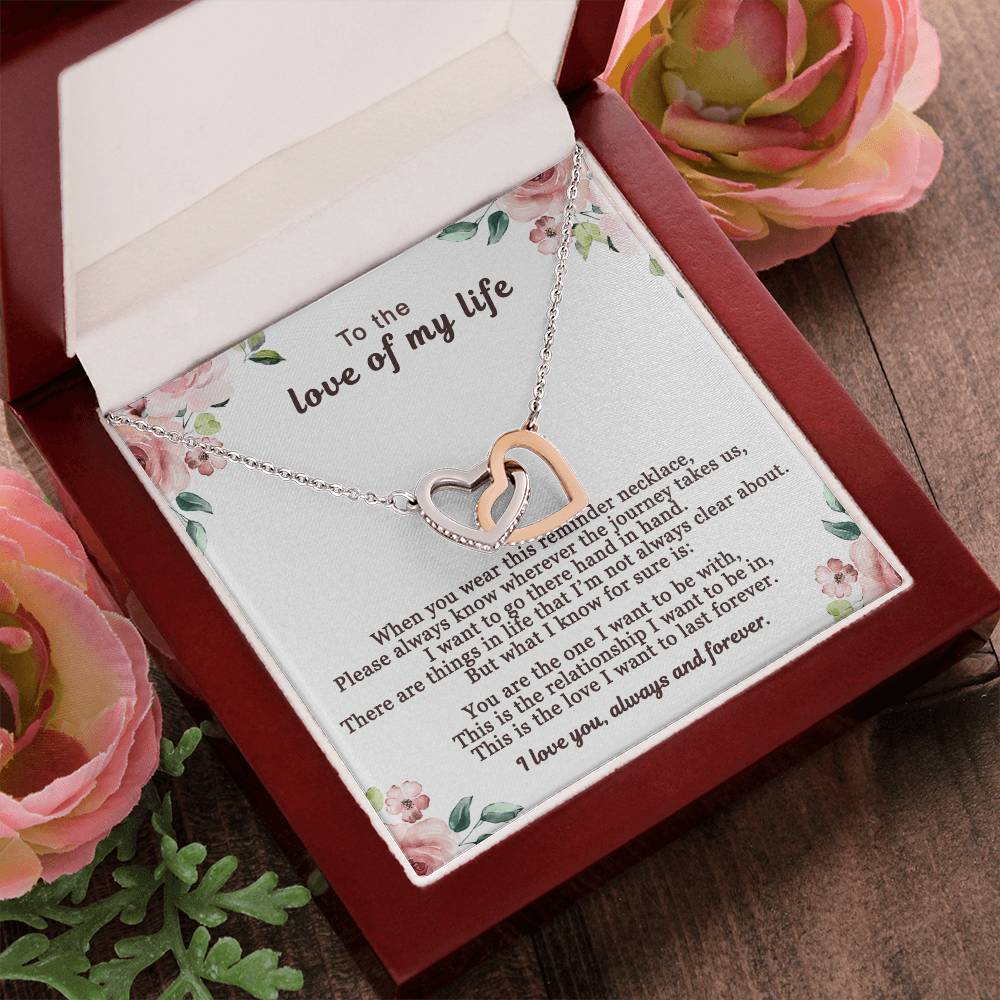 To The Love Of My Life Interlocking Hearts Necklace