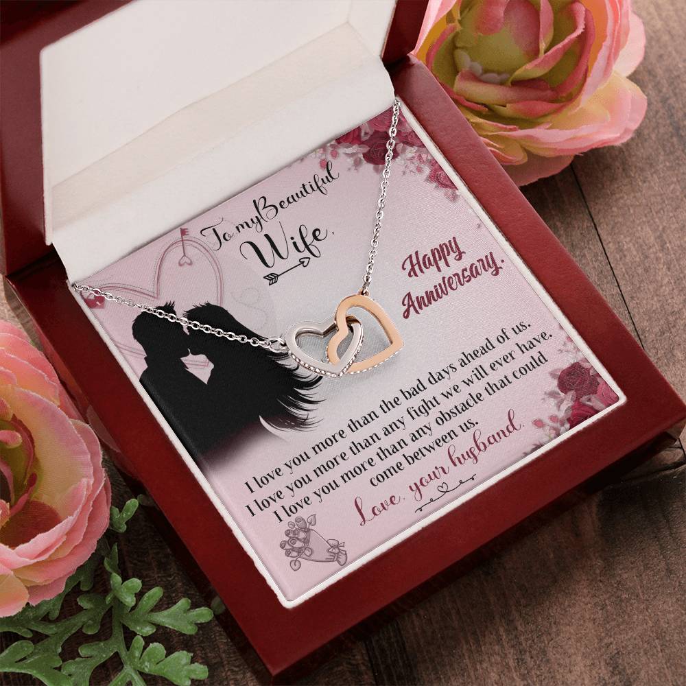 For My Loving Wife. Interlocking Hearts Necklace