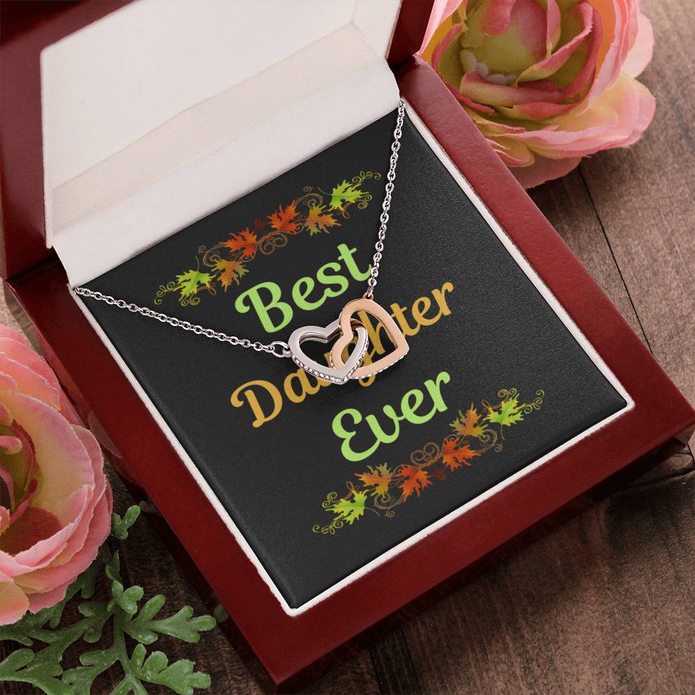 Best Daughter Ever Interlocking Hearts Necklace
