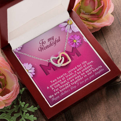 Daughters ! Perfect Mother'S Day Necklace Gift Interlocking Hearts Necklace