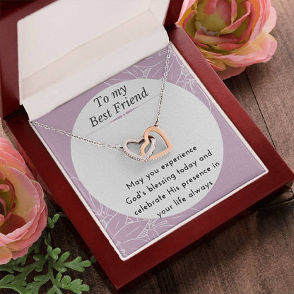 Gift For Best Friend Interlocking Hearts Necklace