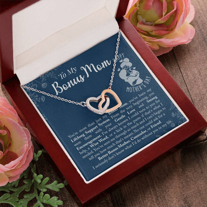 Bonus Mom - You'Ve Been My Lifelong Support System Interlocking Hearts Necklace