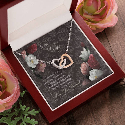 To My Wife Interlocking Hearts Necklace