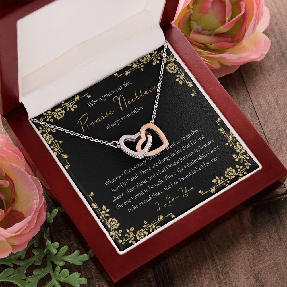 Wherever This Journey Takes Us - Black Interlocking Hearts Necklace