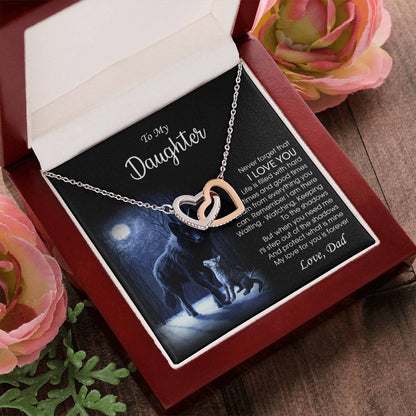 Dad To Daughter Necklace Daughter Gift Sentimental Gift For Daughter From Dad To My Daughter Jewelry Interlocking Hearts Necklace