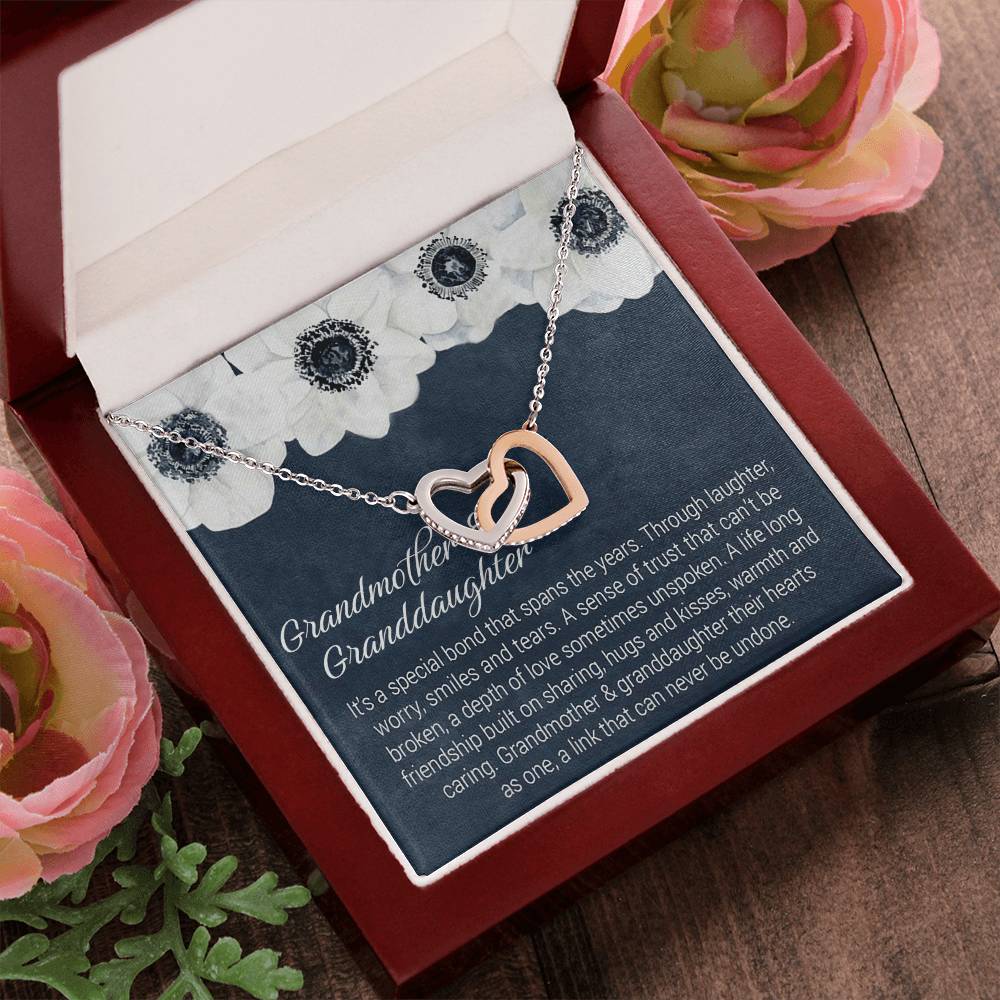 Gift For Granddaughter - Special Bond Necklace Interlocking Hearts Necklace