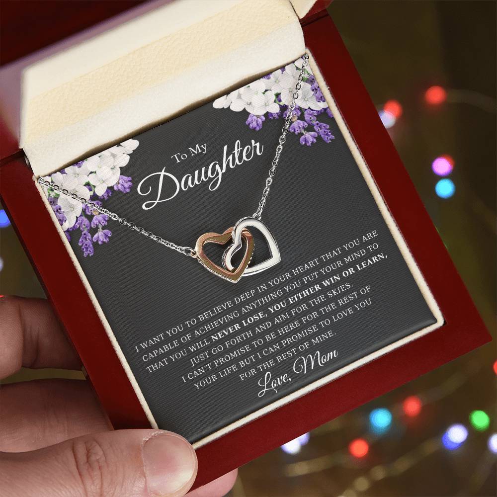 Gift For Daughter From Mom To My Daughter Daughter Birthday Jewelry Gift Grown Up Daughter Necklace From Mom Interlocking Hearts Necklace