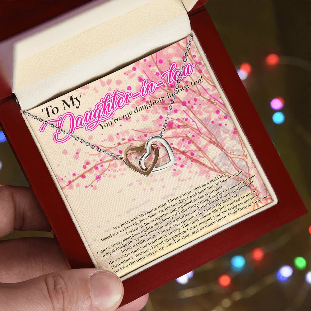 Daughter In Law Necklace And Sayingdaughter In Law Necklacedaughter In Law Wedding Giftdaughter In Law Jewelry Box Necklace For Daughter Interlocking Hearts Necklace