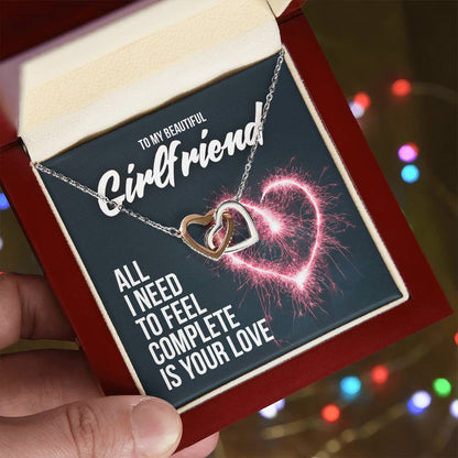 Two Hearts Necklace - Gorgeous Gift For Girlfriend Interlocking Hearts Necklace