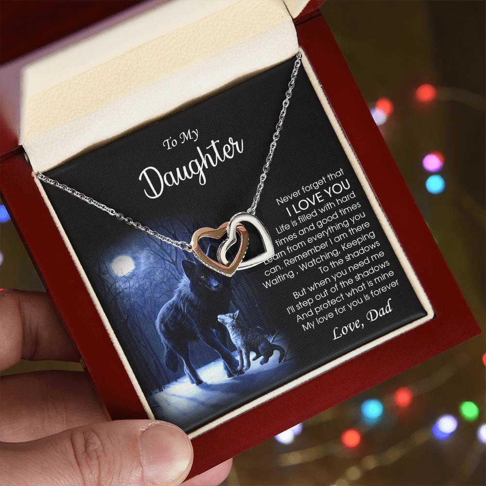 Dad To Daughter Necklace Daughter Gift Sentimental Gift For Daughter From Dad To My Daughter Jewelry Interlocking Hearts Necklace