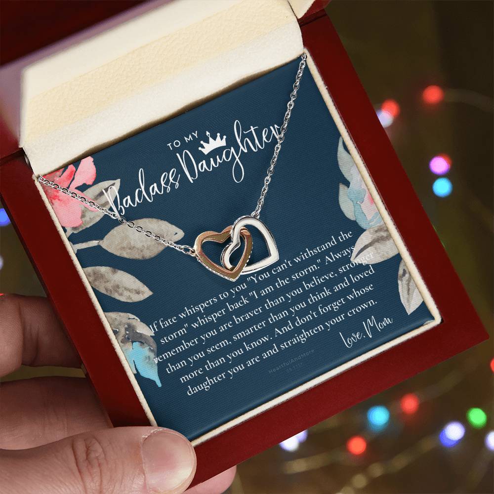 Daughter Gift From Mom Heart Necklace Daughter Gift Interlocking Necklace To Daughter Daughter Graduation Birthday Gift Necklace Interlocking Hearts Necklace