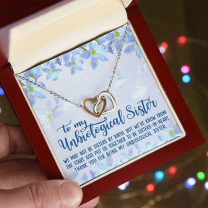 Unbiological Sister Soul Sister Big Little Sorority Sister In Law Step Sister Best Friend Gift Interlocking Hearts Necklace