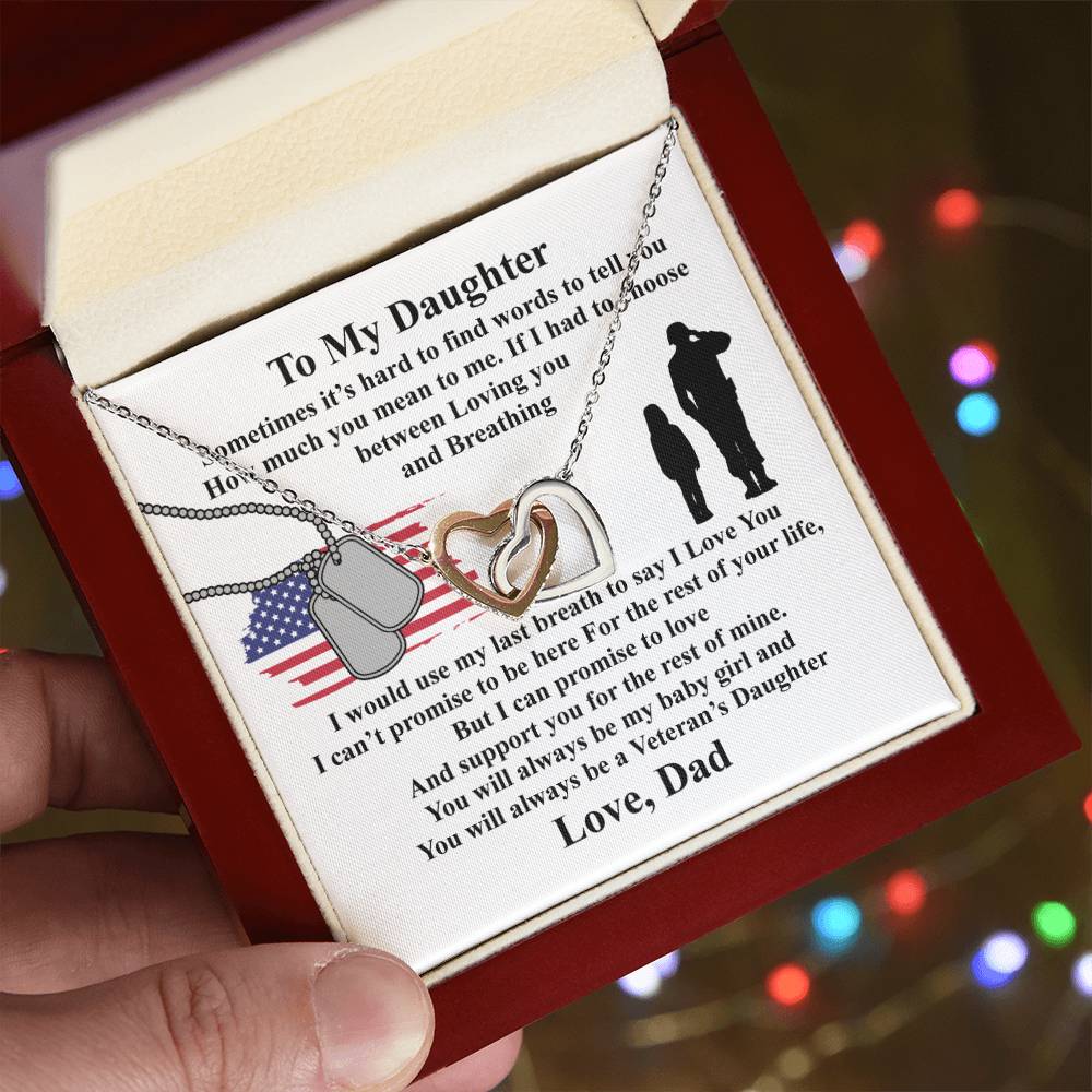 Veteran'S Daughter - Interlocking Heart Necklace Interlocking Hearts Necklace