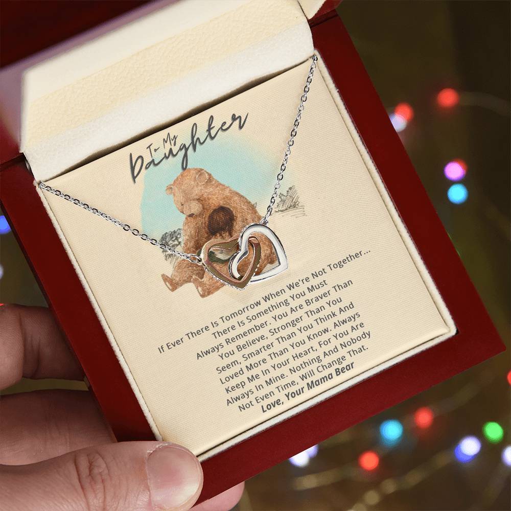 From Mama Bear To Daughter Necklace Gift Set Interlocking Hearts Necklace