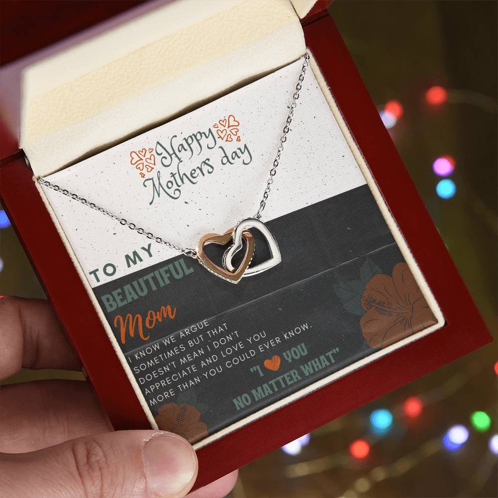 For Your Beautiful Mom On This Mother'S Day Interlocking Hearts Necklace