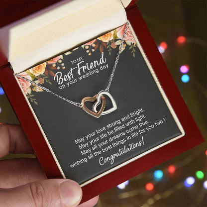 To My Wonderful Friend - Friendship Gift - Friends Forever - Friend Gift Interlocking Hearts Necklace