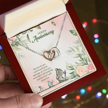 Totoro Anniversary Edition I Love You More Each Day! - Interlocking Hearts Necklace