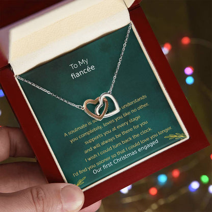 Engagement Gifts For Fiancee First Christmas Engaged Heart Necklace Giftfuture Wife Gift Interlocking Hearts Necklace