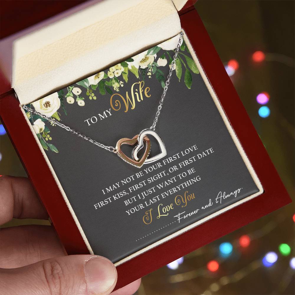 To My Wife Interlocking Hearts Necklace Message Card