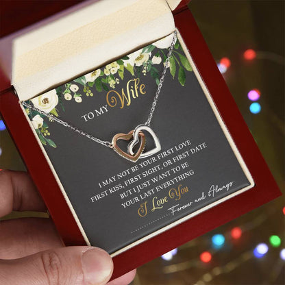 To My Wife Interlocking Hearts Necklace Message Card