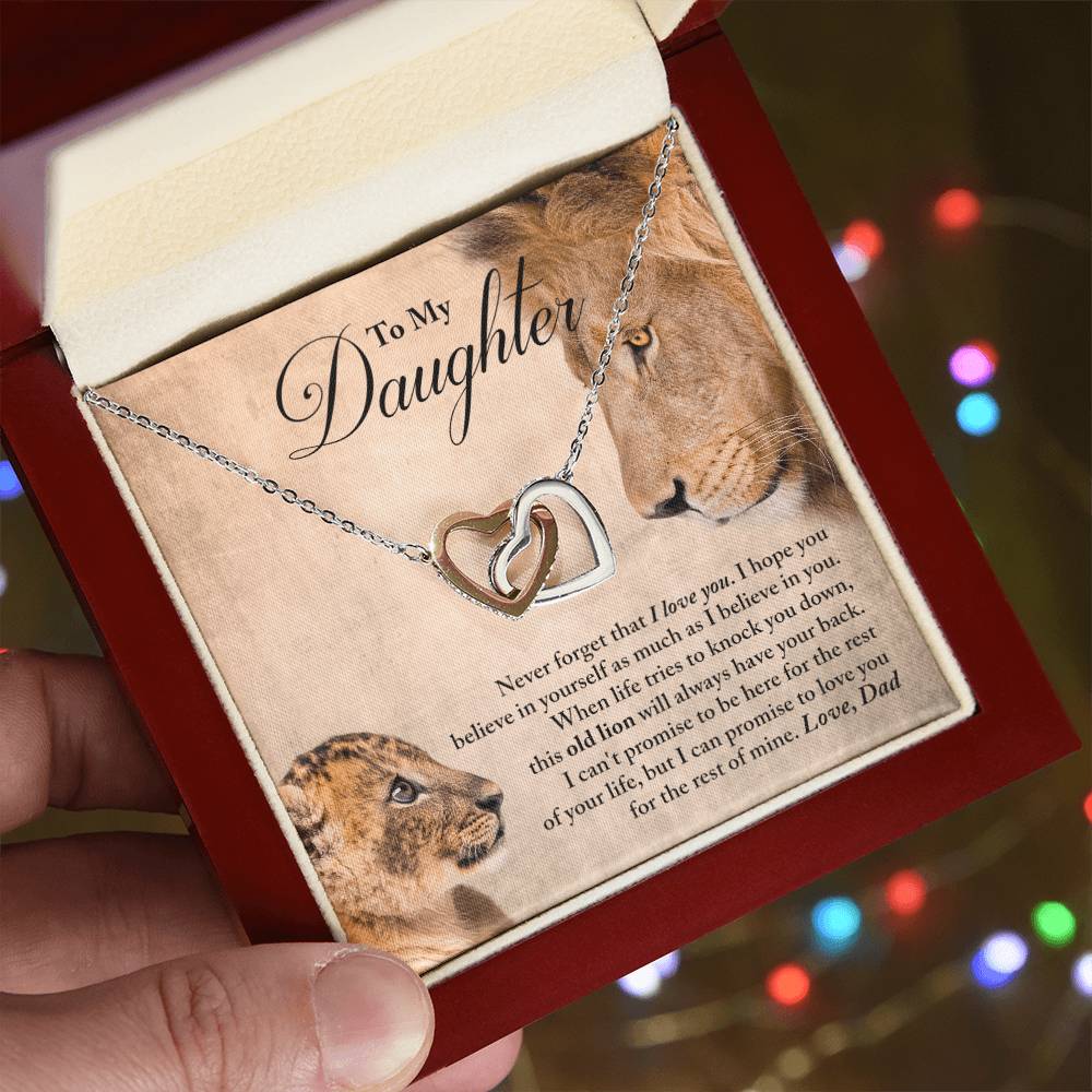 Daughter - Believe In Yourself - Necklace Interlocking Hearts Necklace