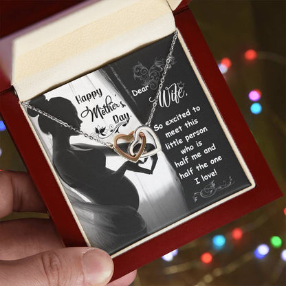 Dear Wife - Happy Mother'S Day - Pregnant - Interlocking Necklace Interlocking Hearts Necklace