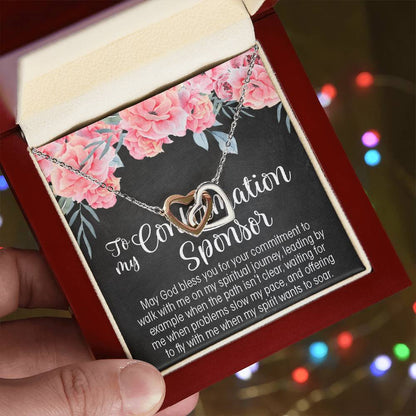 Confirmation Sponsor Interlocking Hearts Necklace Gift For Women Sponsor Confirmation Necklace Gifts For Sponsors Religious Thank You Gift