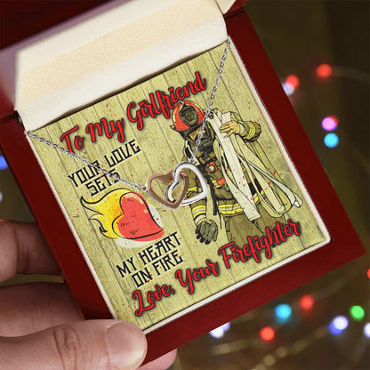 Firefighter'S Girlfriend- Interlocking Heart Necklace Interlocking Hearts Necklace