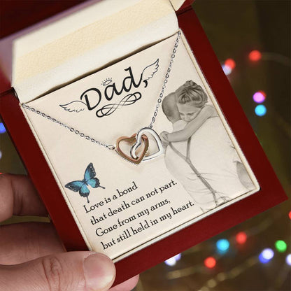 Dad - Love Is Board Thay Death Can Not Part - Necklace Interlocking Hearts Necklace