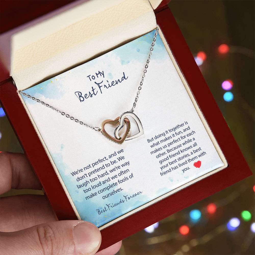 Best Friend Forever Necklace Interlocking Hearts Necklace