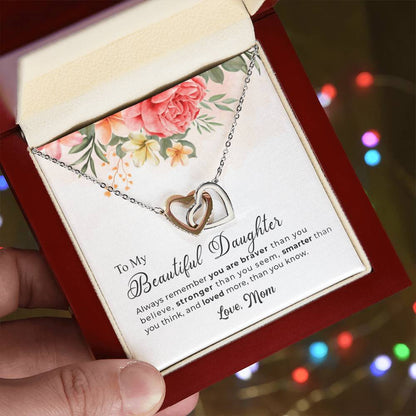 Best Gift For Daughter From Mom - Interlocking Hearts Necklace