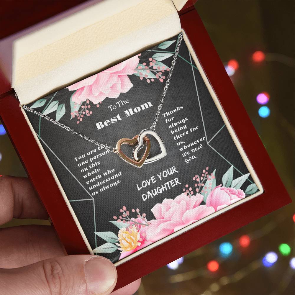 To The Best Mom Interlocking Hearts Necklace