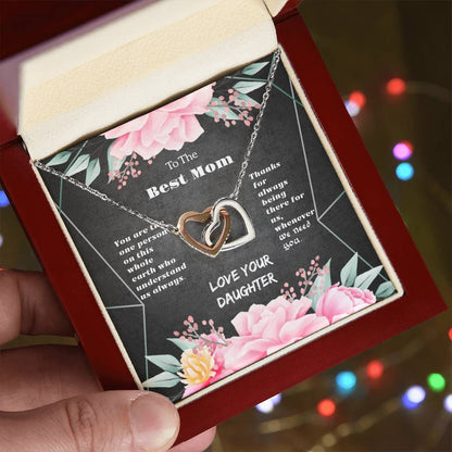 To The Best Mom Interlocking Hearts Necklace