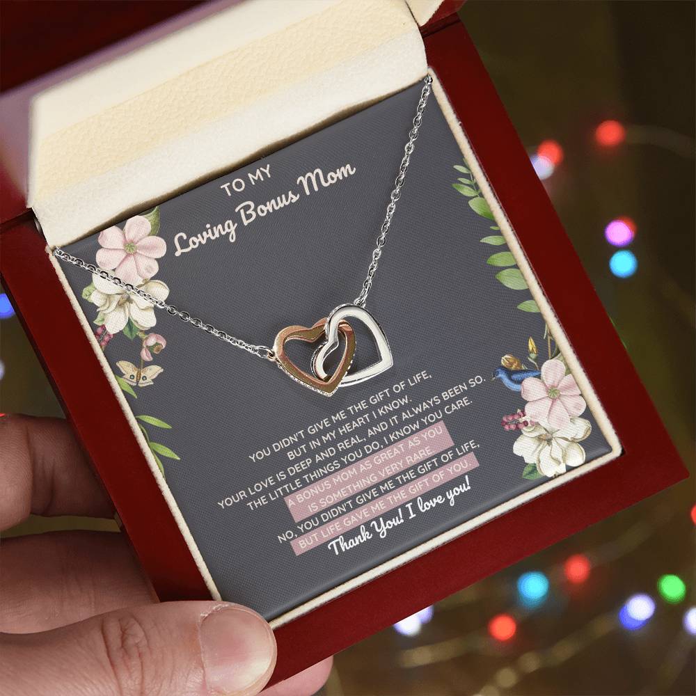 Bonus Mom Gift Of You Interlocking Heart Necklace Night Interlocking Hearts Necklace